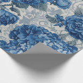 Papier Cadeau Elegant Faded Hydrangea Floral Pattern Decoupage (Coin)