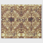 Papier Cadeau Élégant Faux Gold Foil Script Chic Noël (Plat)