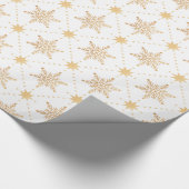 Papier Cadeau Élégant Faux Gold Snowflakes Noël Patttern (Coin)