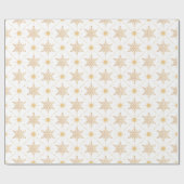 Papier Cadeau Élégant Faux Gold Snowflakes Noël Patttern (Plat)
