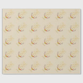 Papier Cadeau Elégant Faux Gold Thanksgiving Monogramme (Plat)