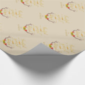 Papier Cadeau Elégant Faux Gold Thanksgiving Monogramme (Coin)