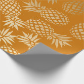 Papier Cadeau élégant faux or motif d'ananas tropical (Coin)