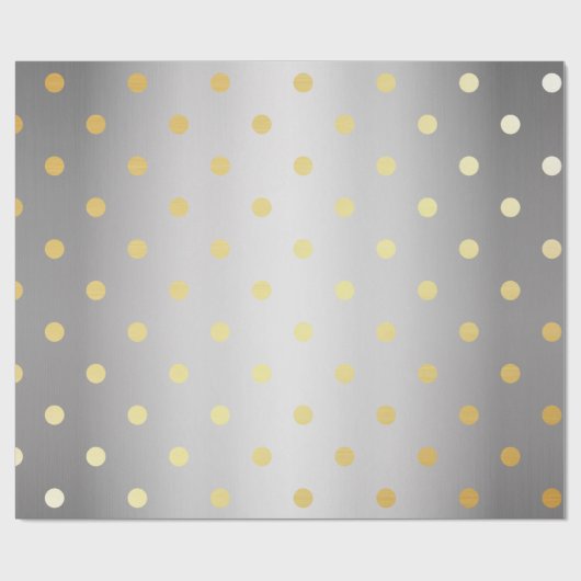 Papier Cadeau élégant faux or pois argent (Plat)