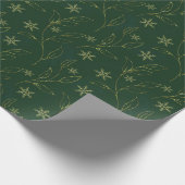 Papier Cadeau Élégant faux or vert feuille parties scintillant f (Coin)