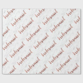 Papier Cadeau élégant faux rose or blanc marbre bridesmaid (Plat)