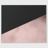 Papier Cadeau élégant faux rose or noir géométrique (Plat)