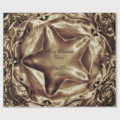 Papier Cadeau Élégant Festif Brown Noël Star Chic (Plat)