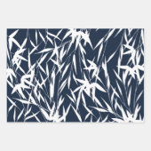 Papier Cadeau Élégant feuille de feuillage bleu (Devant 3)