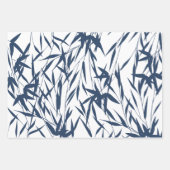Papier Cadeau Élégant feuille de feuillage bleu (Devant 2)
