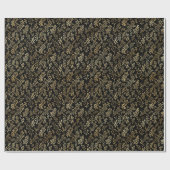 Papier Cadeau Elégant Feuille d'or noir Motif Noël (Plat)