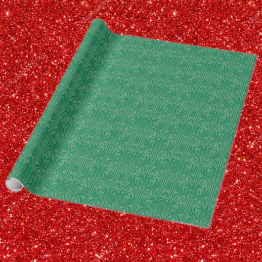 Papier Cadeau élégant filige vert Art Nouveau