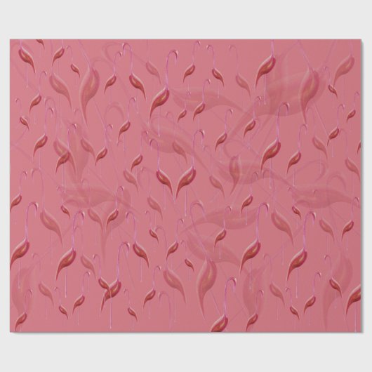 Papier Cadeau Élégant Flamant rose épicé Coral rose (Plat)
