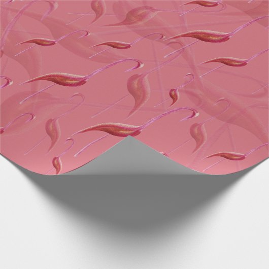 Papier Cadeau Élégant Flamant rose épicé Coral rose (Coin)
