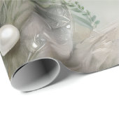 Papier Cadeau Élégant flèches bleues, grises et prunes (Coin rond)