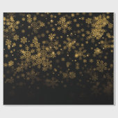 Papier Cadeau Élégant flocon de neige de Noël Sparkle Gold (Plat)