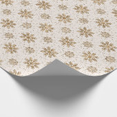 Papier Cadeau Élégant flocon de neige doré (Coin)
