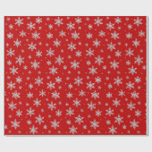 Papier Cadeau Élégant flocon de neige en argent | Vacances d'hiv (Plat)