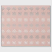 Papier Cadeau Élégant flocon de Noël or rose d'argent (Plat)