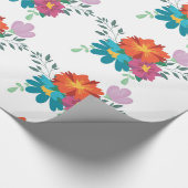 Papier Cadeau Élégant Floral Rustique Marine Bordeaux Marsala Ro (Coin)