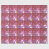 Papier Cadeau Elégant flores rose douce hydrangée rose rose (Plat)