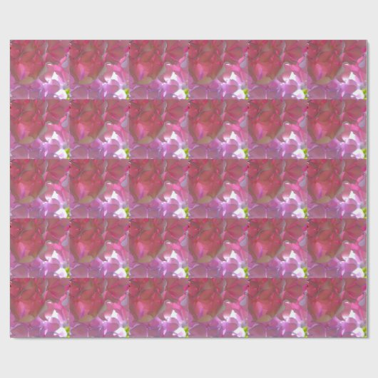 Papier Cadeau Elégant flores rose douce hydrangée rose rose (Plat)