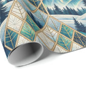 Papier Cadeau Elegant Frozen Landscape Holiday (Coin rond)