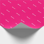Papier Cadeau Elégant fuchsia rose chaud nom personnalisé texte  (Coin)