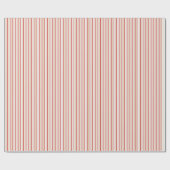 Papier Cadeau Elegant Gold and Red Candy Cane Pinstripe Pattern (Plat)