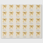 Papier Cadeau Elegant Gold Bow Coquette Script Sweet 16 Party (Plat)