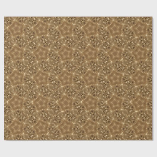 Papier Cadeau Elégant Gold Brown Kaleidoscope Star Design (Plat)