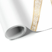 Papier Cadeau Elegant Gold Doodles Sun Moon Mandala Design (Coin rond)