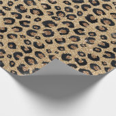 Papier Cadeau Elegant Gold Glitter Black Leopard (Coin)
