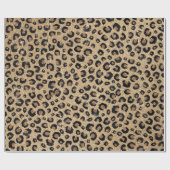 Papier Cadeau Elegant Gold Glitter Black Leopard Print (Plat)