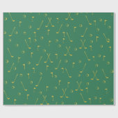 Papier Cadeau Elégant Gold Motif Golfer Green (Plat)