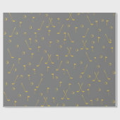 Papier Cadeau Elégant Gold Motif Golfer Grey (Plat)