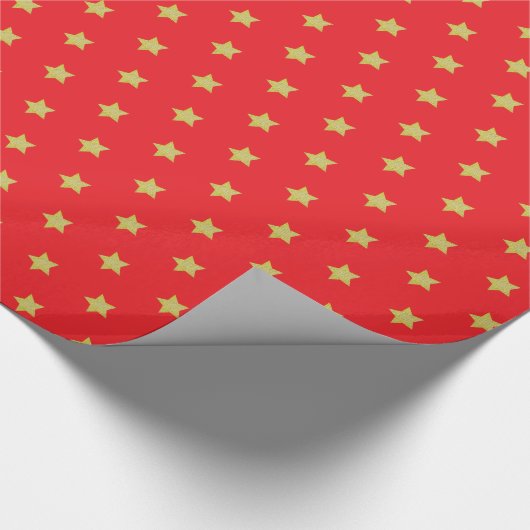 Papier Cadeau Élégant Gold Star Motif Noël (Coin)