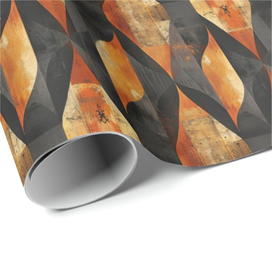 Papier Cadeau Élégant graphique en cuivre rouille : Simplicité r (Coin rond)