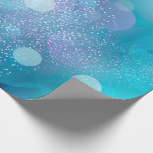 Papier Cadeau Élégant Green Bokeh Art Parties scintillant Sparkl (Coin)