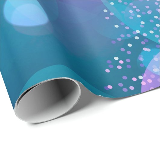 Papier Cadeau Élégant Green Bokeh Art Parties scintillant Sparkl (Coin rond)