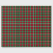 Papier Cadeau Elegant green & red tartan plaid Personalized (Plat)
