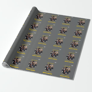 Papier Cadeau Élégant Gris Ardoise Photo Espagnol Diplômé