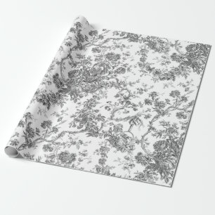 Papier Cadeau Élégant Gris de Toile Vintage