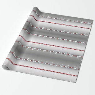 Papier Cadeau Elégant Gris Moderne, Rouge, Blanc Garland Envelop