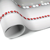 Papier Cadeau Elégant Gris Moderne, Rouge, Blanc Garland Envelop (Coin rond)