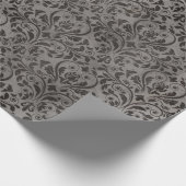Papier Cadeau Élégant gris victorien (Coin)