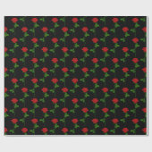 Papier Cadeau Elegant Hand-Drawn Rose Wrapping Paper on Black (Plat)