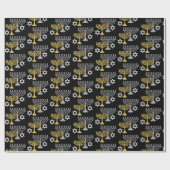 Papier Cadeau Elégant Hanoukka Holiday Motif Gold (Plat)
