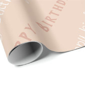 Papier Cadeau Elegant Happy Birthday Wrapping Paper (Coin rond)