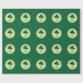 Papier Cadeau Elégant Happy St Patrick's Day Clover vert (Plat)